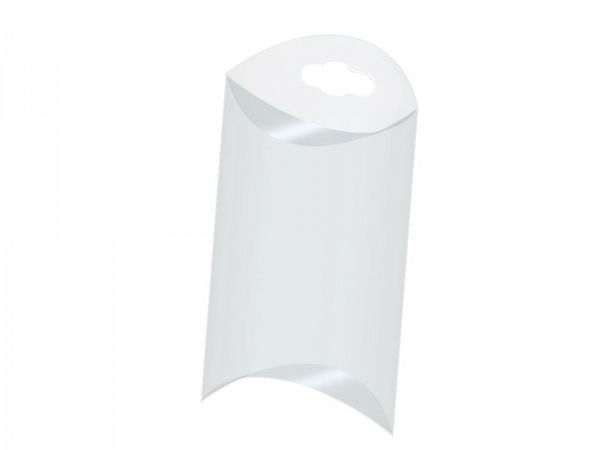 Cutie tip pernuță din plastic transparent pentru ambalare, cu orificiu de agățare Euro (5.5 x 7 cm)
