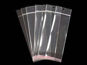 Pungi autoadezive transparente cu orificiu de agățare (6x15 cm) - Ambalaje resigilabile pentru bijuterii