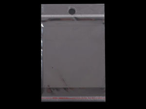 Pungi de ambalare autoadezive premium, transparente, cu orificiu de agățare, 8x12 cm - Pungi din celofan transparent pentru prezentare bijuterii și articole de galanterie