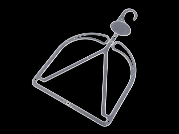 Umeraș premium din plastic pentru expunere căciuli și șepci tricotate - 18 x 26.5 cm, Alb lăptos
