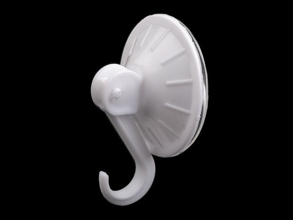 Cârlig premium cu ventuză din plastic alb (5,5 cm) – Cârlig detașabil pentru sticlă, faianță și suprafețe netede