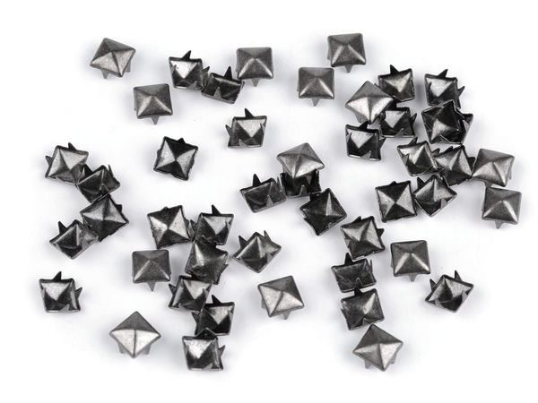 Ținte metalice piramidale pentru îmbrăcăminte, încălțăminte și accesorii - 7x7 mm, set de 50 bucăți