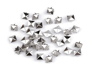 Ținte metalice piramidale premium pentru îmbrăcăminte și accesorii - Ținte pătrate 12x12 mm (set de 50 bucăți)
