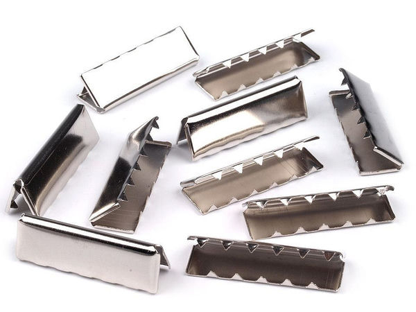 Terminale metalice premium de strângere, 40 mm, pentru șireturi plate, chingi și curele