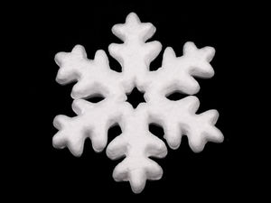 Ornamente de Crăciun din polistiren, fulgi de nea albi, 10 cm - Set de 5 bucăți | Decorațiuni de iarnă DIY