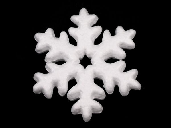 Ornamente de Crăciun din polistiren, fulgi de nea albi, 10 cm - Set de 5 bucăți | Decorațiuni de iarnă DIY