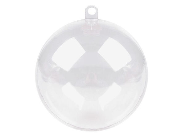 Glob acrilic transparent umplubil (8,5 cm) - Ornament suspendabil cu deschidere prin clipsare pentru proiecte de galanterie și decorațiuni festive