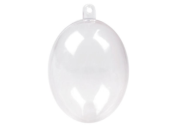 Ou decorativ umplubil din acril transparent (4,5 x 6 cm) - Glob din plastic cu deschidere prin clipsare pentru agățat și proiecte de galanterie creativă