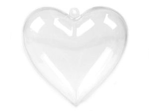 Inimi din acril transparent pentru umplut (8x8 cm) pentru proiecte de galanterie, mărturii și decorațiuni de sărbători