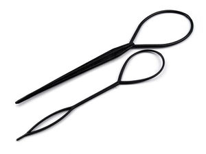 Set premium de accesorii pentru coafat Topsy Tail - Dispozitiv de aranjare a părului și împletituri, 2 piese, negru