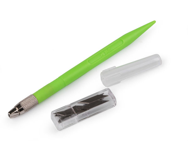 Cutter de precizie pentru gravură și modelaj cu 12 lame interschimbabile - Set cuțite hobby cu mâner ergonomic