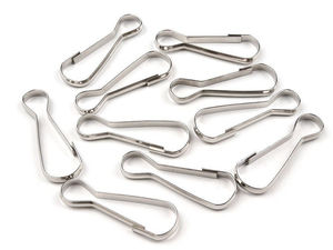 Carabină metalică premium pentru șnur (10x32mm) - Clemă carabină durabilă pentru genți de mână și plicuri (Finisaj nichel)