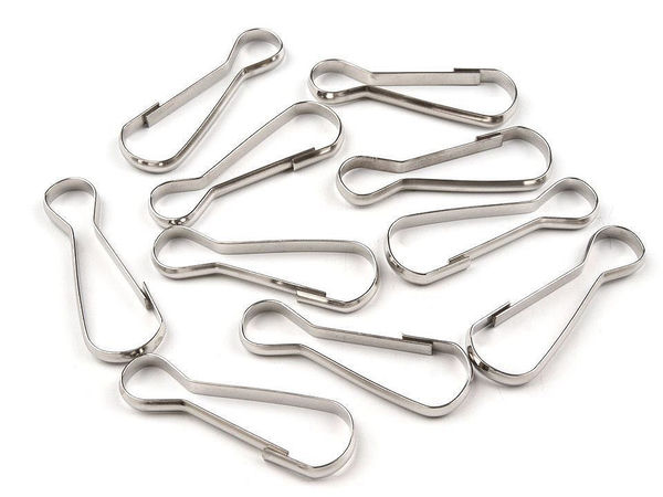 Carabină metalică premium pentru șnur (10x32mm) - Clemă carabină durabilă pentru genți de mână și plicuri (Finisaj nichel)