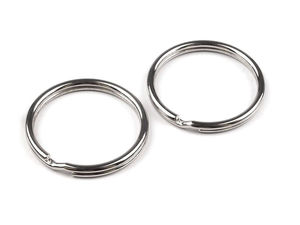 Inel despicat premium pentru chei, rotund, 28 mm - Buclă metalică nichelată durabilă pentru brelocuri, pandantive și decorațiuni pentru genți