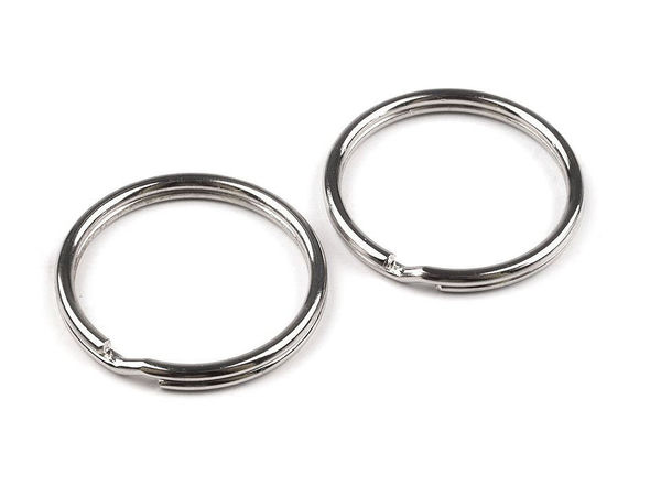 Inel despicat premium pentru chei, rotund, 28 mm - Buclă metalică nichelată durabilă pentru brelocuri, pandantive și decorațiuni pentru genți