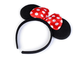 Bentiță cu fundă cu buline de inspirație Minnie Mouse - Accesoriu premium pentru petreceri și costume