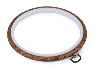 Gherghef flexibil premium pentru broderie și ramă de prezentare - Ø16 cm (Maro)