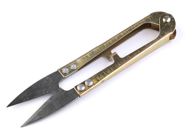 Foarfecă premium de croitorie și de tăiat ațe, auriu deschis - Foarfecă de precizie pentru lucru manual, 10 cm