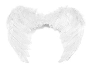 Aripi de înger premium din pene albe (35 x 45 cm) – Accesoriu elegant pentru costume cu bretele elastice pentru cosplay, petreceri și ședințe foto