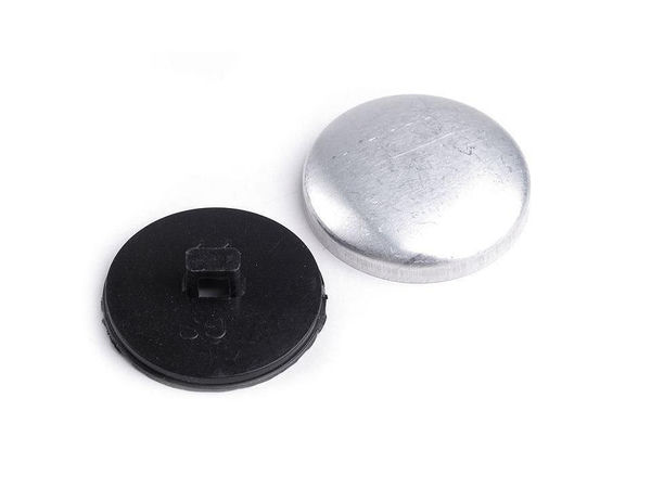 Nasturi premium pentru îmbrăcat (Mărimea 44 / 28 mm) - Accesorii de închidere din metal și plastic cu bază neagră pentru croitorie și lucru manual