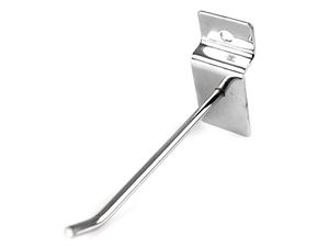 Cârlig metalic premium pentru expunere pe panouri gridwall și slatwall - lungime 9 cm, finisaj nichelat