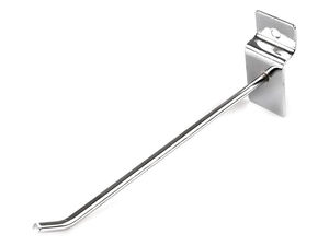 Cârlig metalic rezistent pentru panouri Gridwall și Slatwall - Finisaj nichelat (14 cm)