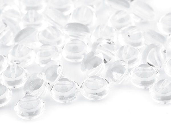Nasturi premium din plastic transparent cu picioruș - Mărimea 16 (10 mm)