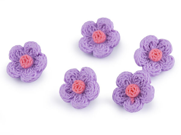 Nasturi 3D cu aspect de floare croșetată - Mărimea 28, accesorii premium cu picioruș metalic pentru croitorie și lucru de mână