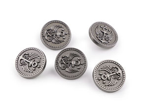 Nasturi metalici premium din nichel antic - Accesorii de închidere mate cu detalii deosebite pentru jachete, paltoane, pulovere, pantaloni și genți (Mărimi 28, 32, 36)