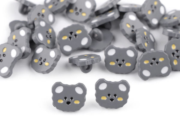 Nasturi copii model ursuleț pentru cusut și activități creative - Dimensiune 24 (15mm), accesorii decorative pentru pulovere, jachete și îmbrăcăminte copii