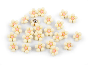 Nasture floral 3D cu picioruș metalic (14mm / Dimensiune 22L) - Accesorii de cusut decorative premium pentru haine de copii, pulovere și accesorii