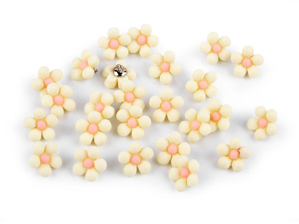 Nasture floral 3D cu picioruș metalic (14mm / Dimensiune 22L) - Accesorii de cusut decorative premium pentru haine de copii, pulovere și accesorii
