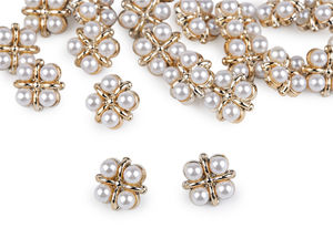 Nasturi eleganți cu picioruș decorați cu perle - Accesorii decorative ușoare pentru paltoane, jachete, rochii și bluze (Dimensiuni 24, 28, 34)