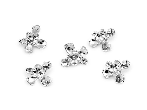 Nasturi metalici premium cu model floral pentru blugi și denim - Mărimile 32 și 40, nichel și auriu clasic