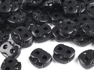 Opritoare mici de șnur cu 2 orificii, cleme din plastic rezistent de 15x15 mm pentru strângere șnururi