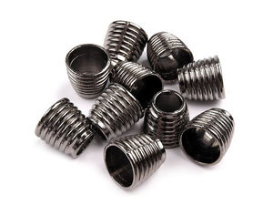 Capete metalice zimțate pentru șnur (Ø 6.7 mm) – Terminale prin presare pentru hanorace, jachete și îmbrăcăminte sport