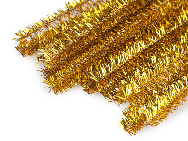 Sârmă plușată modelabilă premium cu lurex metalizat - Tije chenille strălucitoare de 6mm x 30cm pentru proiecte creative și decorațiuni festive