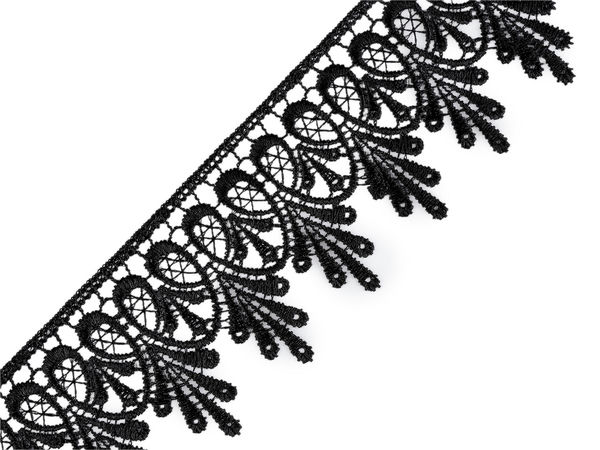 Bandă decorativă din dantelă ghipură premium (55mm) - Bordură elegantă pentru îmbrăcăminte și proiecte creative