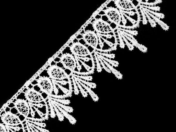 Bandă decorativă din dantelă ghipură premium (55mm) - Bordură elegantă pentru îmbrăcăminte și proiecte creative