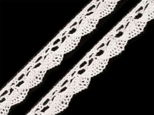 Dantelă premium din bumbac cu ciocănele (15 mm) - Panglică elegantă cu model pentru cusut, articole de îmbrăcăminte, fețe de masă și scrapbooking