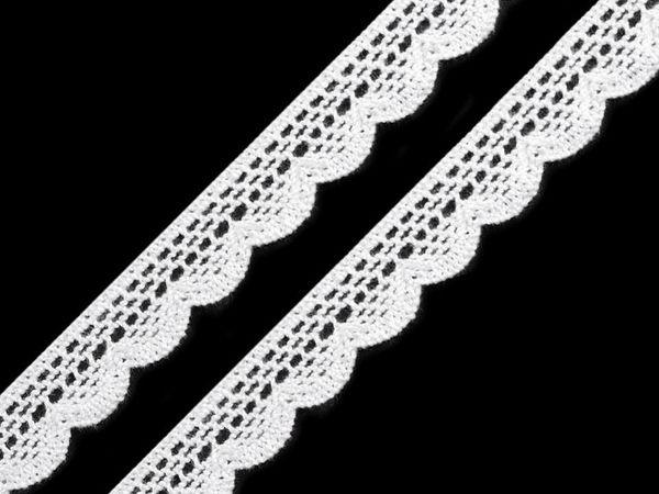 Dantelă elegantă din bumbac pe ciocănele (15mm) pentru cusut, decorațiuni interioare și lucru manual