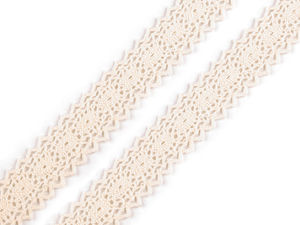 Dantelă premium din bumbac pe bobină (23mm) - Panglică decorativă cu model pentru galanterie și lucru manual