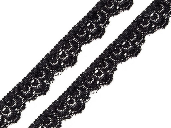 Bordură din dantelă elastică premium, lățime 16 mm - Panglică decorativă elegantă de galanterie pentru lenjerie, îmbrăcăminte și decorațiuni interioare