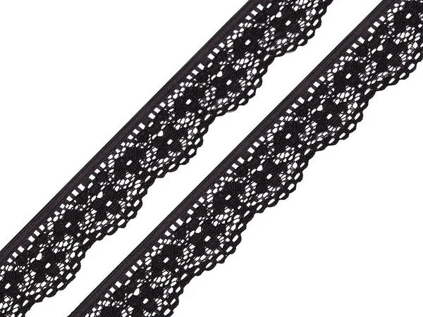 Dantelă elastică premium de 25 mm - Bordură florală elegantă pentru lenjerie și accesorii