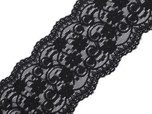 Bandă din dantelă elastică premium (lățime 10 cm) - Model floral elegant pentru articole vestimentare, lenjerie și lucru manual