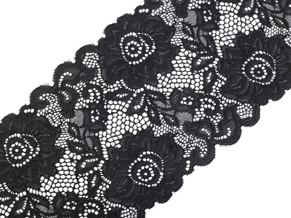 Dantelă elastică florală premium - Lățime 14 cm