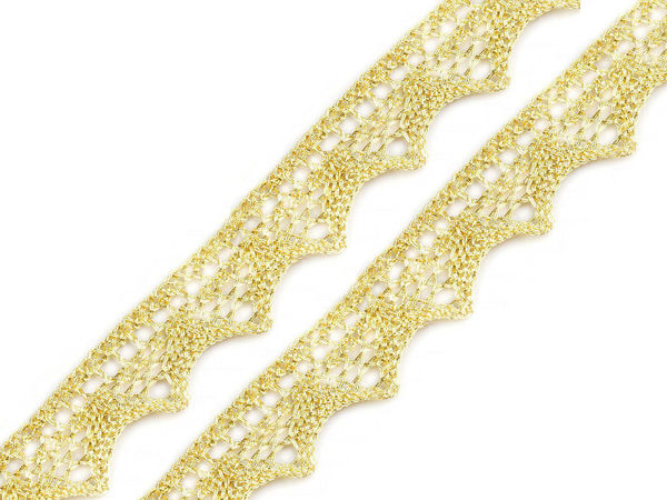 Galon decorativ premium metalizat auriu - Bandă neelastică pentru finisaje decorative