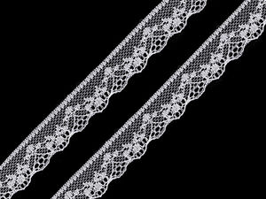 Panglică de dantelă premium din poliamidă (nailon) de 18 mm - Dantelă sintetică elegantă cu margine curbată pentru cusut, articole vestimentare și decorațiuni interioare
