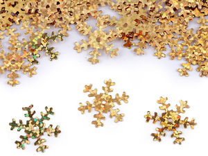 Paiete și confetti holografice în formă de fulgi de nea - Ø19 mm (10g / aprox. 210 buc.) pentru decorațiuni și creații de Crăciun și sărbători