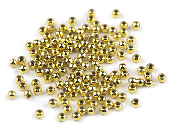 Mărgele tip perlă din plastic cu finisaj metalizat premium (4mm) - Mărgele ușoare imitație metal pentru bijuterii și lucru manual